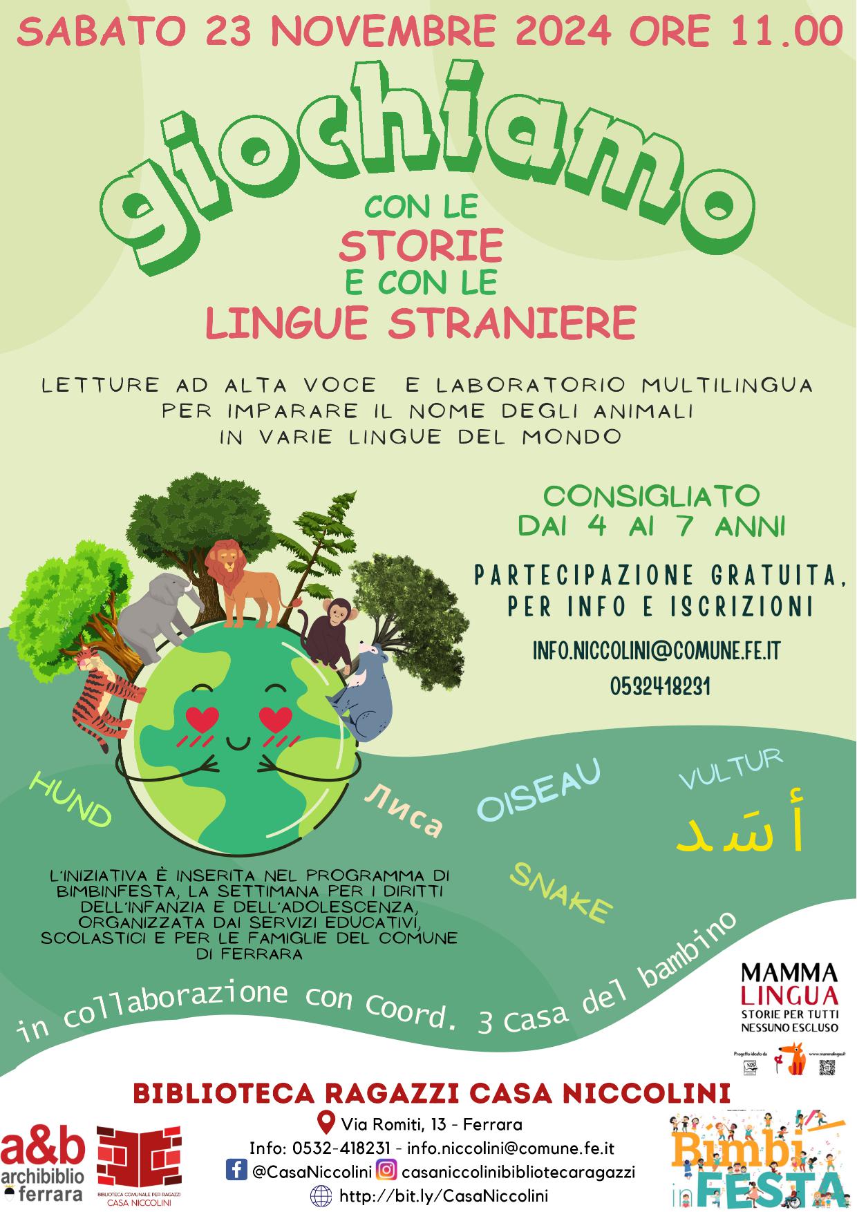 Giochiamo con le storie e con le lingue straniere a CASA NICCOLINI