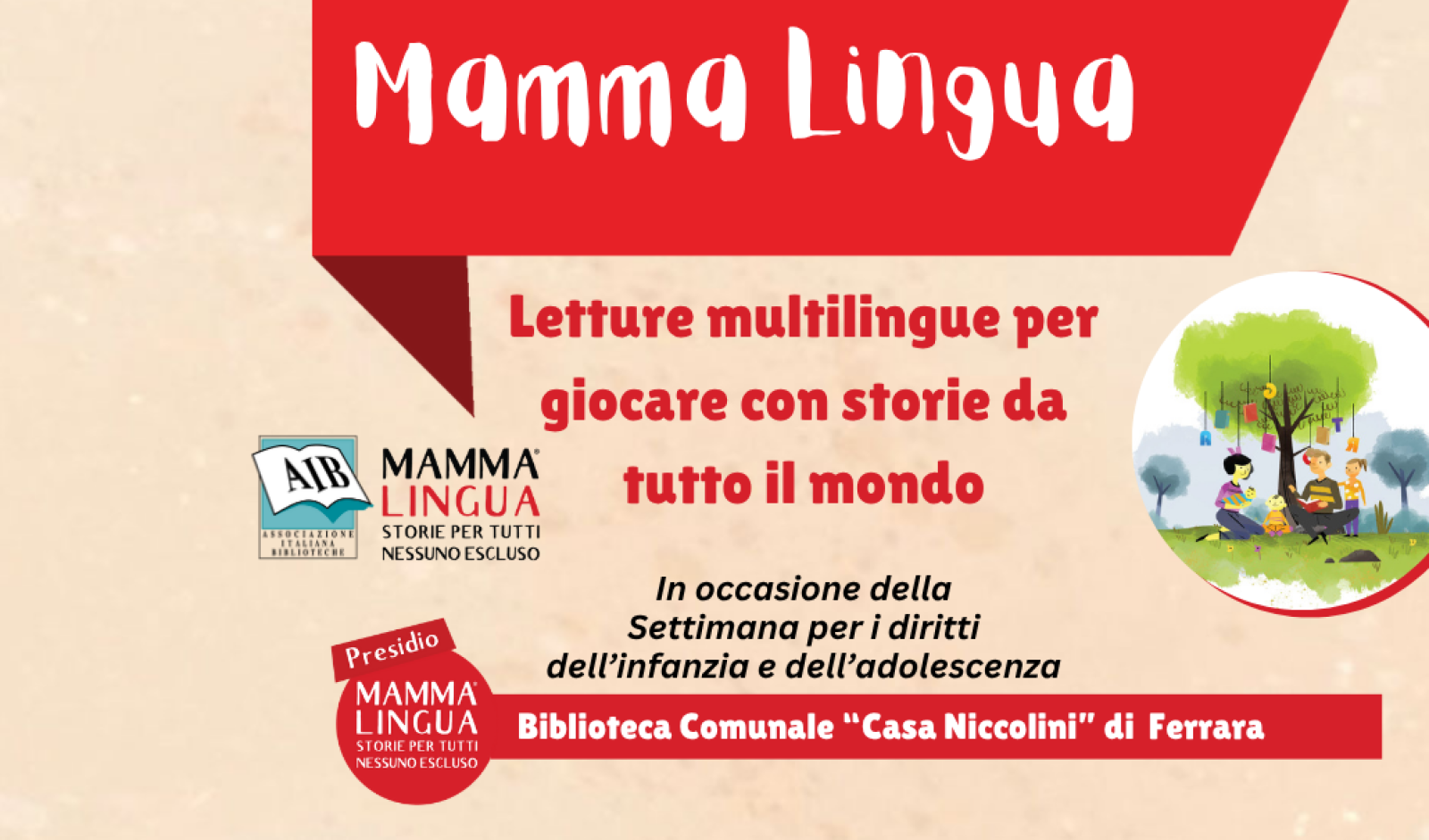 MAMMA LINGUA LETTURE MULTILINGUE a CASA NICCOLINI martedì 18 novembre alle 17,30